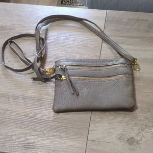 B Brentano Mini Multi-Zipper Crossbody Handbag Purse with Tassel Accents